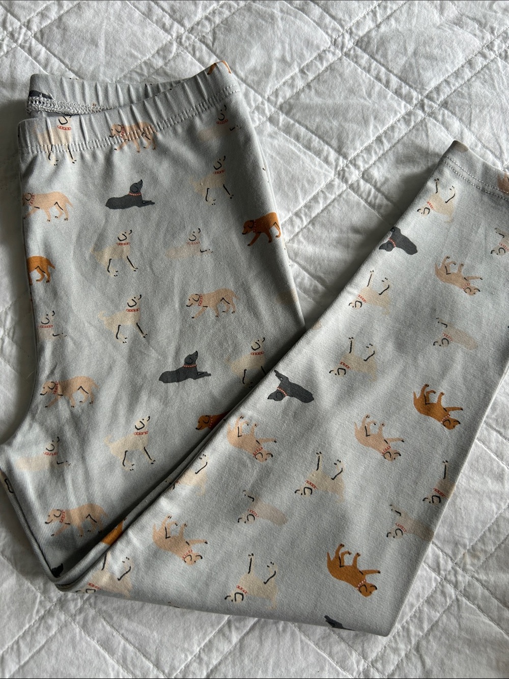 Kids Light Gray Dog-Print Pajama Pants